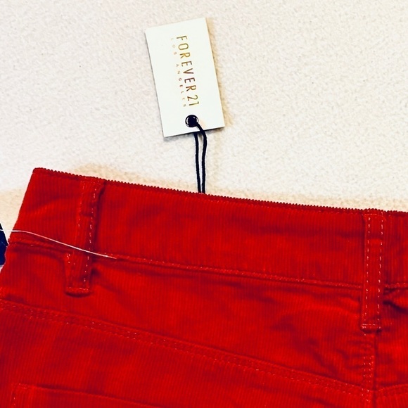Forever 21 Red Corduroy High Rise Shorts NWT Sz 26 - Picture 11 of 14